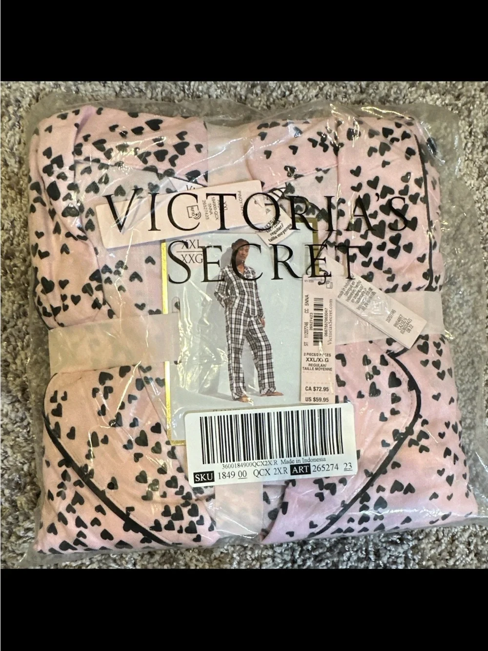 Victoria's Secret Pink Heart-Print Pajama Set